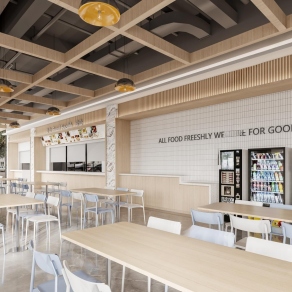 现代食堂3D模型下载